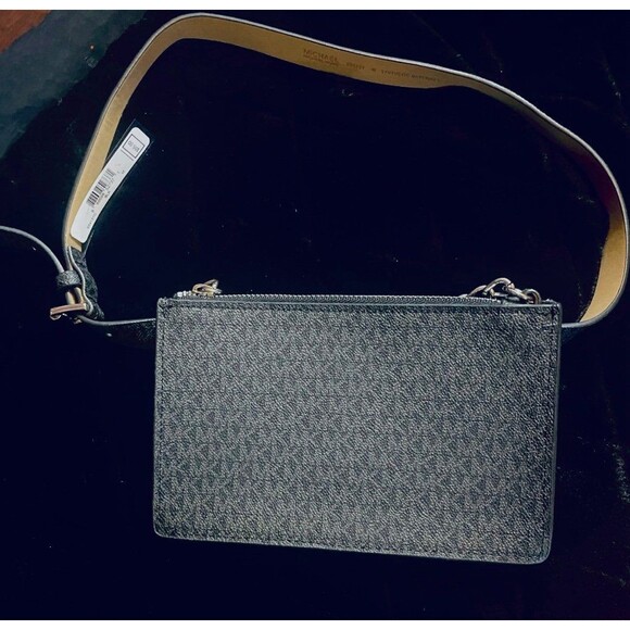 Michael Kors Belt Bag S/M NWT black and gray MK signature logo - Picture 4 of 6